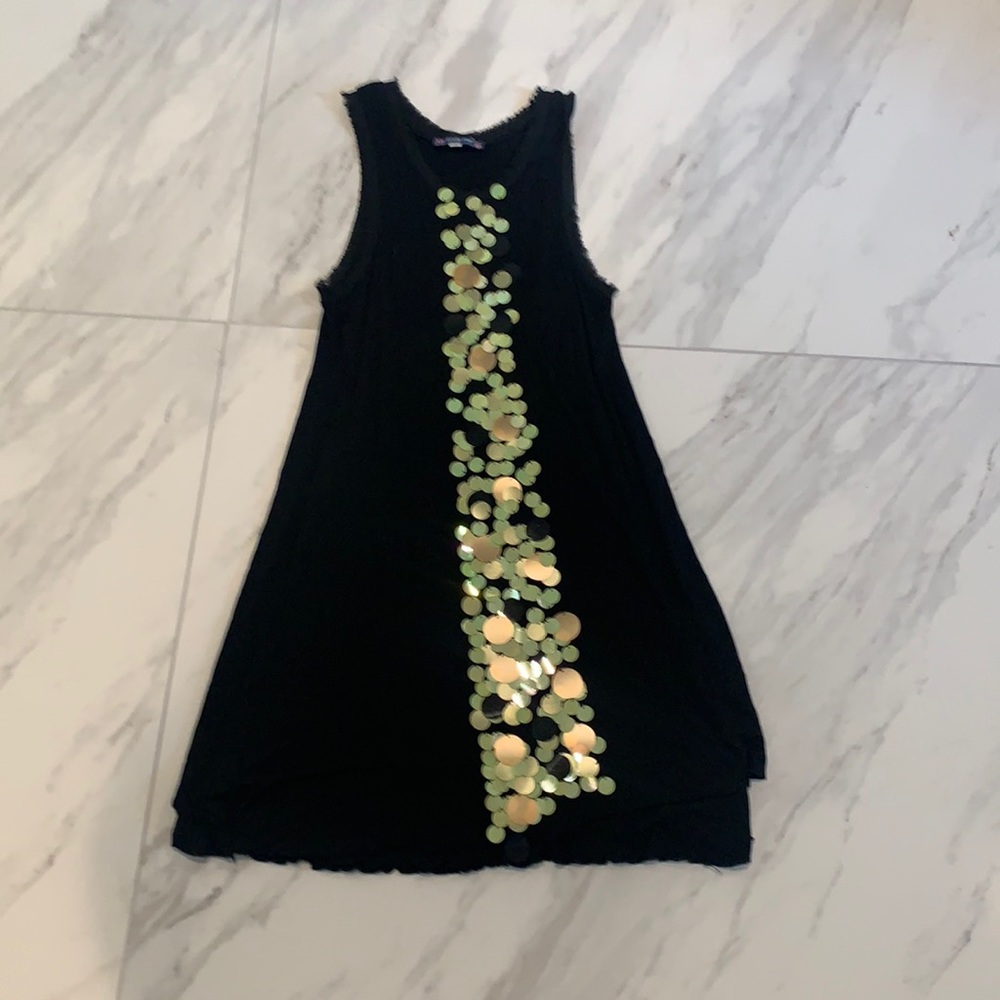 Truly Me girls dress size 16 black with sequins down the center new no tags